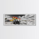 Cactus Blooms, Desert Art, Southwest Wall Art, Botanical Prints, Wildflower Painting, Extra Wide Art, Framed Canvas Print