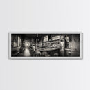 Western Saloon, rustic wall art, extra wide art, panoramic art, farmhouse art, bar decor, moody art, framed canvas print, above sofa art