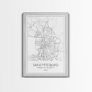 Saint Petersburg Street Map, Russia Map, City Map Art, Minimalist Art, Wall Art, Canvas Print, Room Décor, Gift For Mom, Travel Wall Art