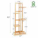 GobekUsa 6-Tier Bamboo Plant Stand for Indoor/Outdoor Display