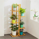 GobekUsa 6-Tier Bamboo Plant Stand for Indoor/Outdoor Display