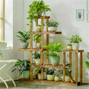 GobekUsa 6-Tier Wood Plant Stand Shelf for Indoor/Outdoor Gardens