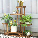 GobekUsa 6-Tier Wood Plant Stand Shelf for Indoor/Outdoor Gardens