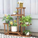 GobekUsa 6-Tier Wood Plant Stand Shelf for Indoor/Outdoor Gardens