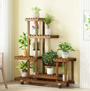 GobekUsa 6-Tier Wooden Plant Stand for Indoor/Outdoor Use