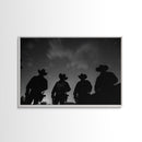 Cowboy Prints Framed Wall Art, Western Decor, Farmhouse Decor, Cowboy Photography, Gloss Metal Wall Art, Wood Framed Rustic Decor
