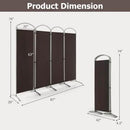 6.2Ft Folding 4-Panel Room Divider for Home Office Living Room by DirectDeals