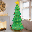 6.2 Feet Collapsible Christmas Tree with 200 Built-in LED Lights and Top Star Decoration by LJGDeals