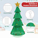 6.2 Feet Collapsible Christmas Tree with 200 Built-in LED Lights and Top Star Decoration by LJGDeals