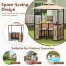 6.5 x 4 x 8 FT Grill Gazebo Set with 2 Bar Stools and Bar Table by LJGDeals