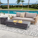 Alora Premium 60-Inch Rectangular Outdoor Modern Propane Fire Pit Table With Rain Cover (SAK91273)