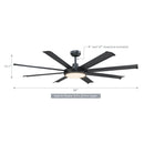 60" Industrial DC Motor Downrod Mount Ceiling Fan with Lighting and Remote Control