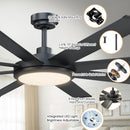 60" Industrial DC Motor Downrod Mount Ceiling Fan with Lighting and Remote Control