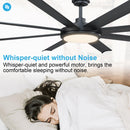 60" Industrial DC Motor Downrod Mount Ceiling Fan with Lighting and Remote Control