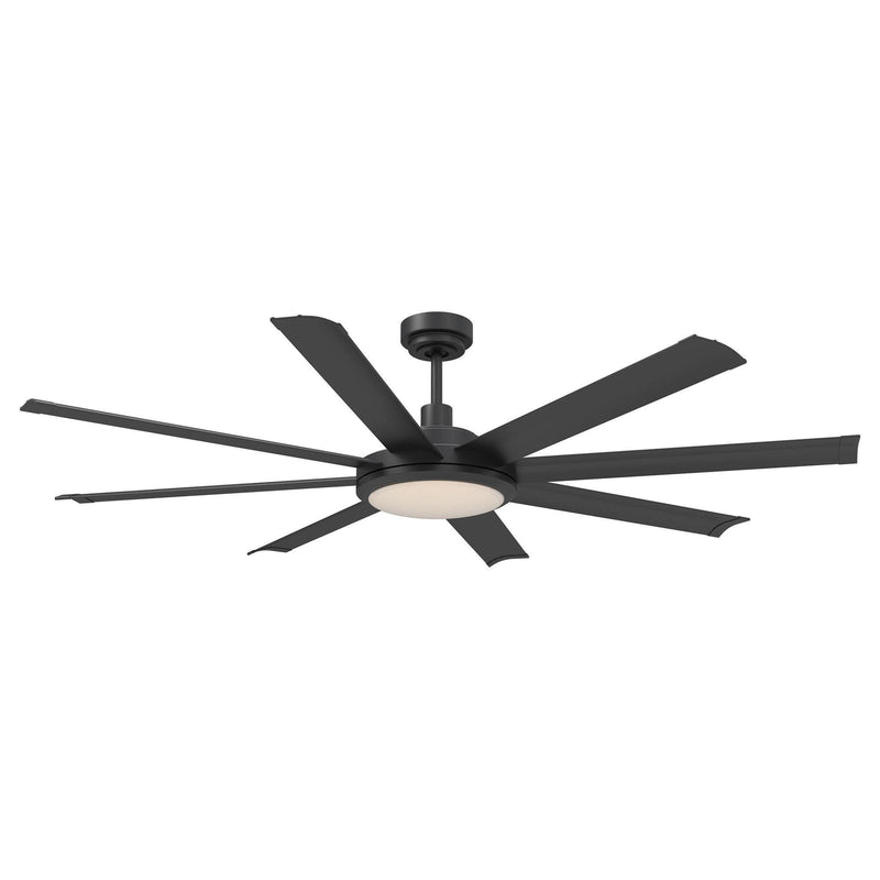 60" Industrial DC Motor Downrod Mount Ceiling Fan with Lighting and Remote Control