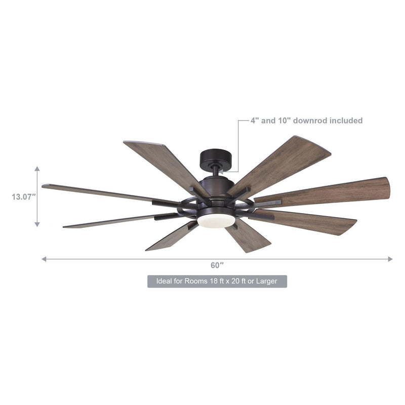 60" Oretha Windmill DC Ceiling Fan with LED Lighting