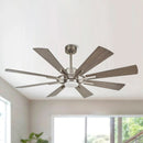 60" Oretha Windmill 8 Blade Led Indoor Oil Rubbed Bronze Ceiling Fan with Remote And Light Kit Included by ParrotUncle