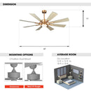 60" Oretha Windmill DC Ceiling Fan with LED Lighting