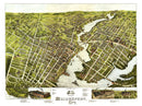 Vintage Map of Bridgeport, Connecticut 1875