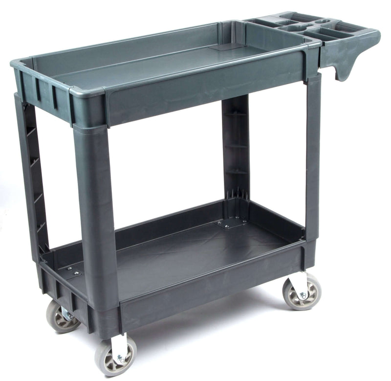 600 lbs Heavy Duty Rolling Utility Service Cart, HDPE Shelves, 5" Caster Wheels