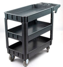 600 lbs Heavy Duty Rolling Utility Service Cart, HDPE Shelves, 5" Caster Wheels