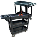600 lbs Heavy Duty Rolling Utility Service Cart, HDPE Shelves, 5" Caster Wheels