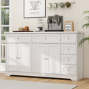 Buffet Sideboard 59" Modern Coffee Bar Station Console Table-White by DirectDeals