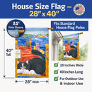 Cat Fishing from the dock House Flag 28x40 Porch Sleeve Pole Decorative Outside Yard Banner Artwork Wall Hanging, Polyester