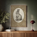 Victorian Rabbit in Floral Frame