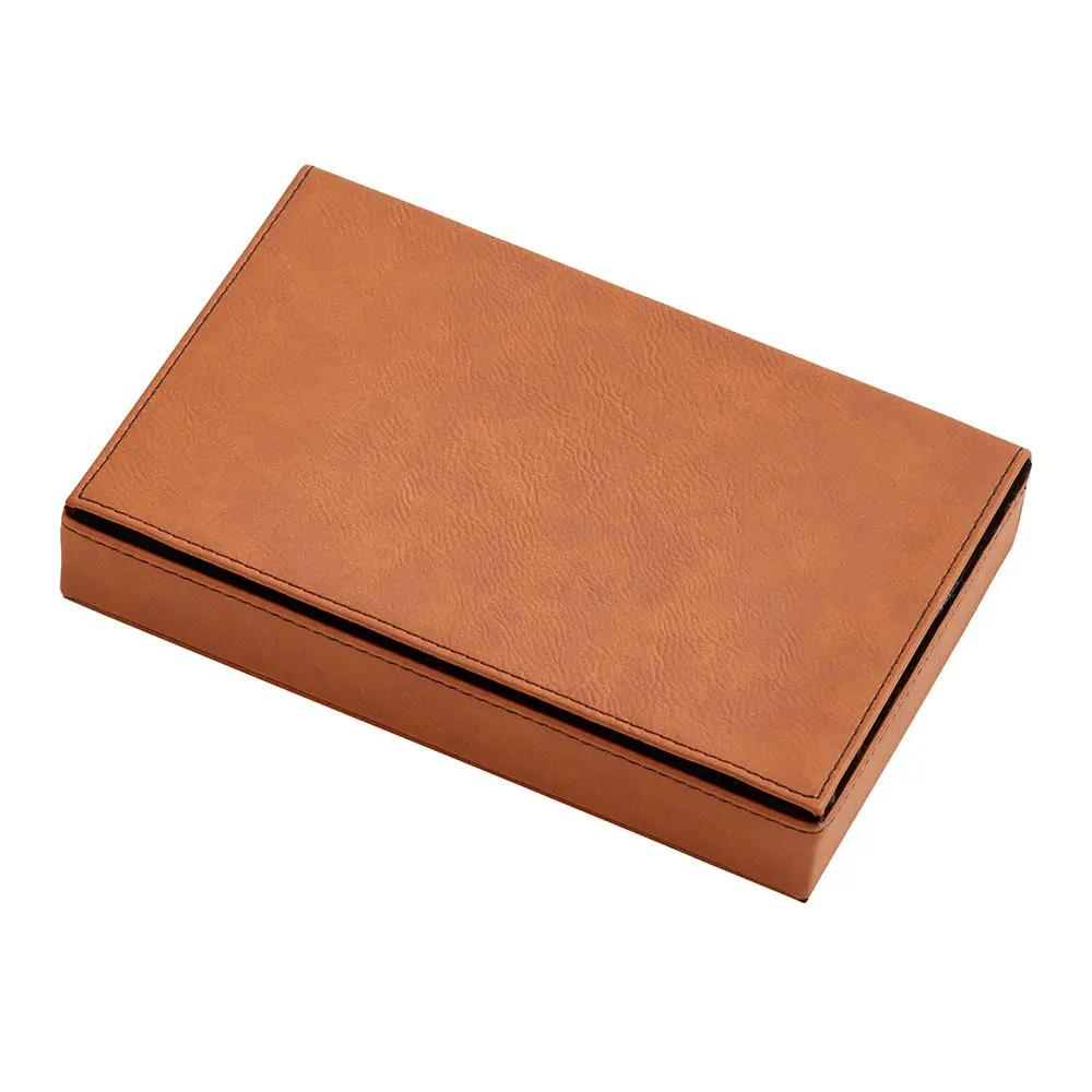 Leatherette 2 Card Deck Set, Caramel 5" X 7.75", photo 7 of 7