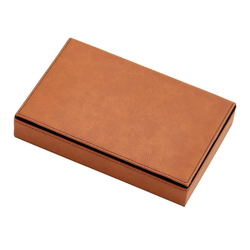 Leatherette 2 Card Deck Set, Caramel 5" X 7.75", photo 7 of 7