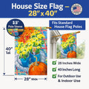 Flower - Mums House Flag 28x40 Porch Sleeve Pole Decorative Outside Yard Banner Artwork Wall Hanging, Polyester