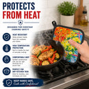 Flower - Mums Pot Holder Set of 2 Heat Resistant Quilted Hot Pads 7.5 x 7.5 Inch, Insulated Kitchen Trivets for Cooking & Baking