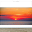 Red Sky Sunset over Beach Wall Mural Decal Sticker