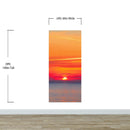 Red Sky Sunset over Beach Wall Mural Decal Sticker
