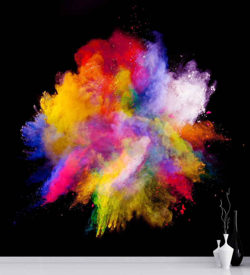 Wall Mural Decal Sticker Burst of Color Powder Abstract