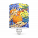 Flower - Mums Ceramic Night Light Compact, UL-Certified, Ideal for Bedroom, Bathroom, Nursery, Hallway, Kitchen, 6x4x3, Multicolor