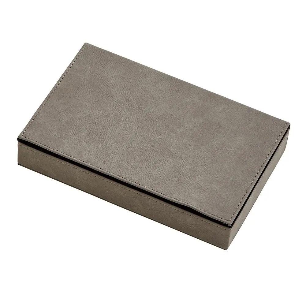 Leatherette 2 Card Deck Set, Grey 5" X 7.75", photo 4 of 6