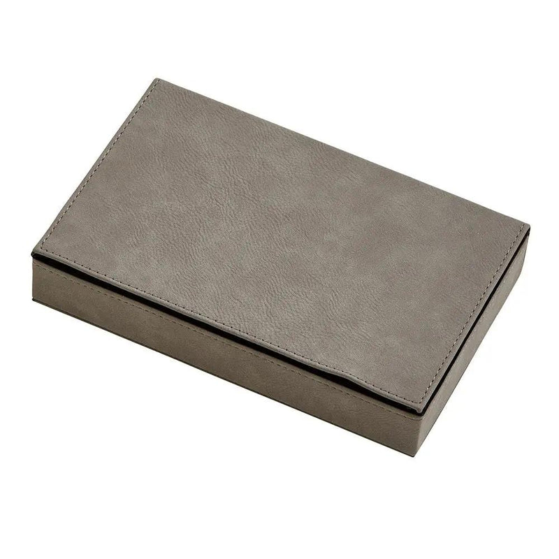 Leatherette 2 Card Deck Set, Grey 5" X 7.75", photo 4 of 6