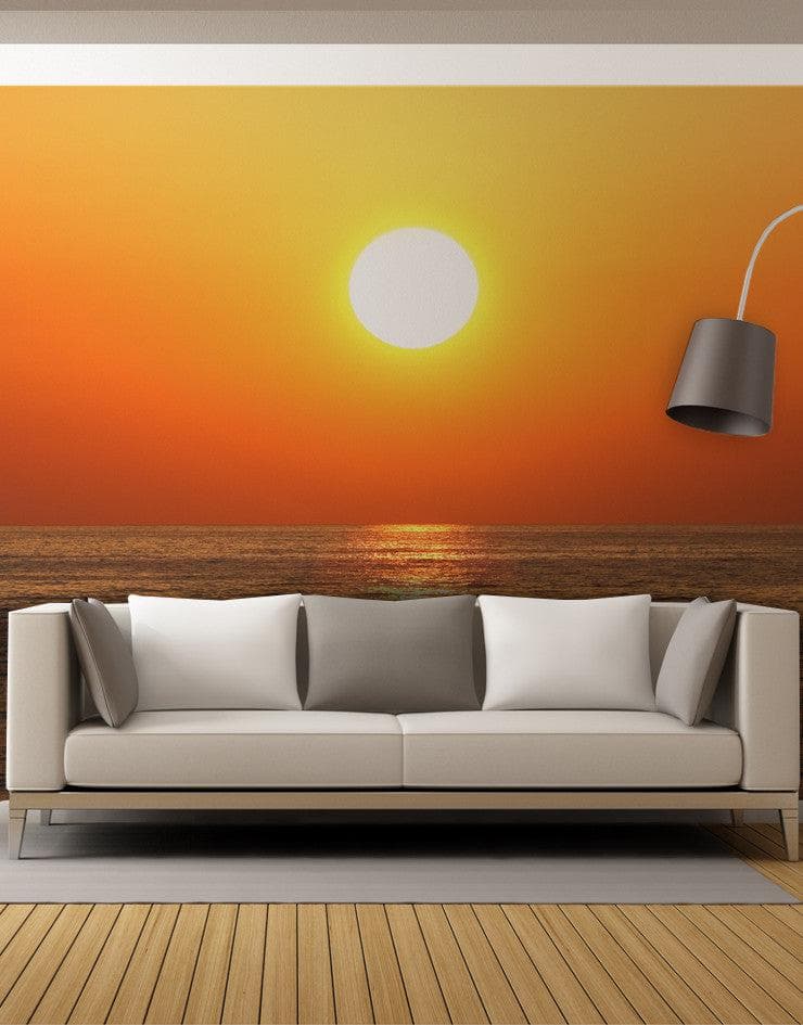 Sunset Over Ocean Wall Mural Decal Sticker