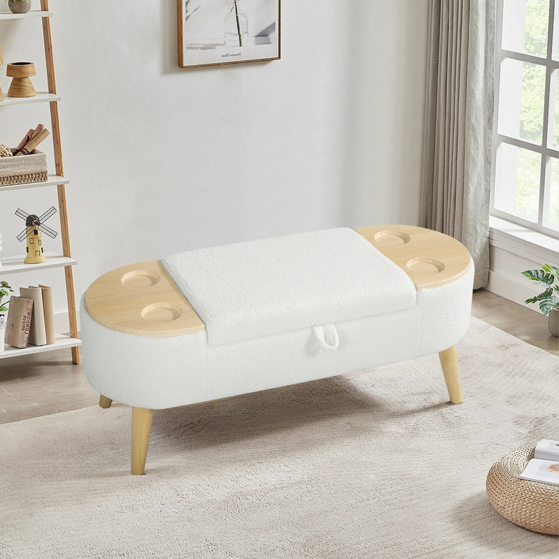 Walker Edison | Teddy Oval Ottoman Storage Bench