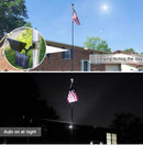 600W Aluminum Flag Pole Light Solar Powered 12 Ultra Bright LED 6000K White Adjustable Metal Clamp Fits 2-6" Diameter Flagpoles Outdoor Dusk to Dawn 100% Coverage Lights Black