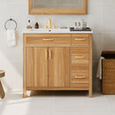 Bathroom Vanity, 2 Soft Close Doors, 3 Soft Close Drawers, Adjustable Shelf - Wood by HouseOfZazla