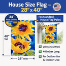 Flower - Sunflower House Flag 28x40 Porch Sleeve Pole Decorative Outside Yard Banner Artwork Wall Hanging, Polyester