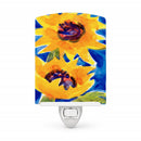 Flower - Sunflower Ceramic Night Light Compact, UL-Certified, Ideal for Bedroom, Bathroom, Nursery, Hallway, Kitchen, 6x4x3, Multicolor
