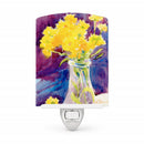Flower Ceramic Night Light Compact, UL-Certified, Ideal for Bedroom, Bathroom, Nursery, Hallway, Kitchen, 6x4x3, Multicolor