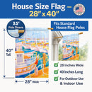 Shirmp Boats House Flag 28x40 Porch Sleeve Pole Decorative Outside Yard Banner Artwork Wall Hanging, Polyester