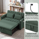 Convertible Sofa Bed Loveseat Sofa With Three USB Ports, Two Side Pockets, Two Cup Holders And 360° swivel Phone Holder For Living Room by Unique Piece Furniture
