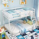 Twin Over Full Bunk Bed Low Floor Bunk Bed Frame by LJGDeals