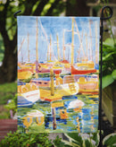Boats at Harbour Pier  Garden Flag – Decorative Outdoor Yard Flag